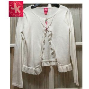 J. Khaki off-white cardigan; girls' size M